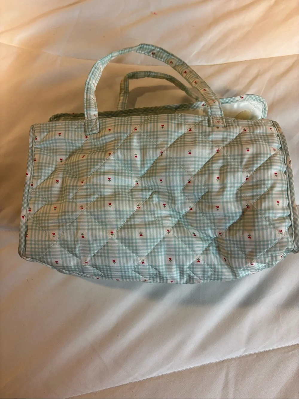 American Girl “OUR NEW BABY” 1990’s Diaper 8 Bag powders & lotions & teddy bear